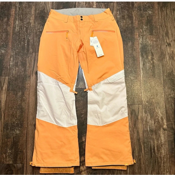 ROXY x CHLOE KIM Woodrose technical snow pants size XL NWT SNOW SKI ORANGE WHITE - Picture 8 of 13